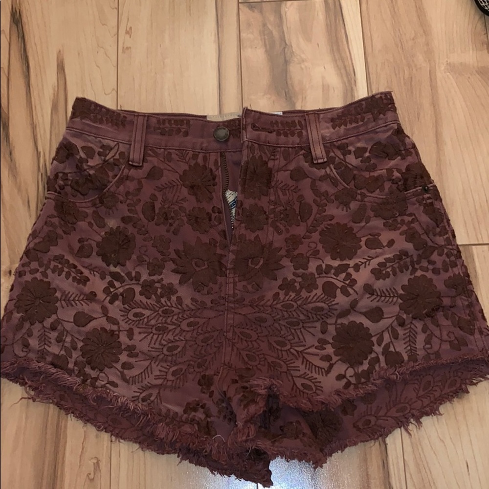 Floral free people jean short